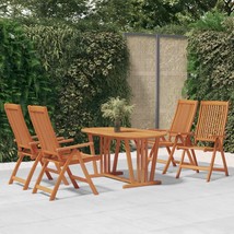Folding Garden Chairs 4 pcs Solid Wood Eucalyptus - £218.04 GBP