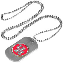 Houston Cougars Dog Tag Necklace with a embedded collegiate medallion - £11.99 GBP