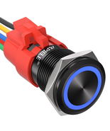 19Mm Latching Push Button Switch 12V DC Angel Eye Halo Ring LED Metal 0.... - $14.54