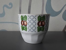 Vintage Soviet Latvia Riga RPR Porcelain Cup Mug Berries Gooseberry floral - $19.80