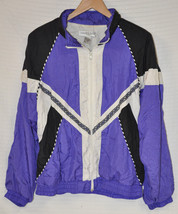 Vtg 90s Amanda Smith Sport Windbreaker Track Jacket Full Zip Purple Black Sz XL - £11.34 GBP