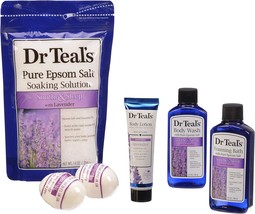 Dr. Teal&#39;s Epsom Salt Lavender Bath Gift Set - 5 Pc. (Soothe &amp; Sleep with Lavend - £44.28 GBP