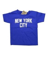New York City Toddler T-Shirt Screenprinted Royal Blue Baby Lennon Tee - £10.99 GBP