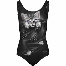 spiral direct bright eyes cat  Allover Scoop Back Padded Swimsuit new with tags - £28.21 GBP