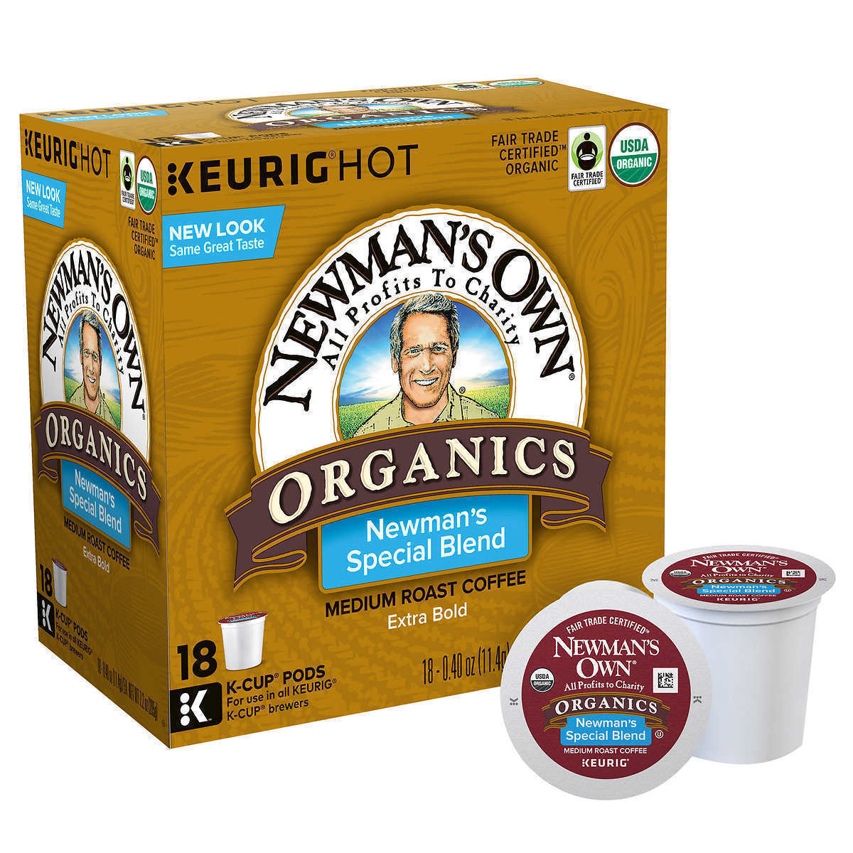 Newman's Own Organics Special Blend Coffee 18 to 144 Count K cups Pick Quantity - $22.89 - $102.88