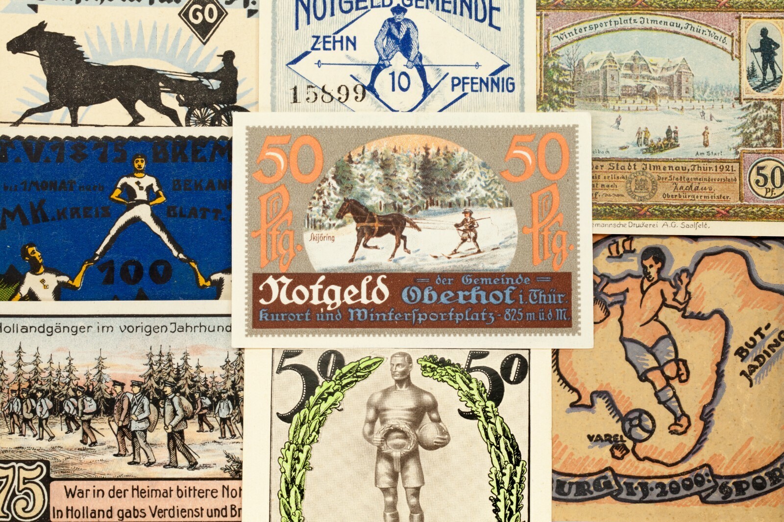 Moneta Notgeld Tedesca Anni 1920 17pz Sport - Jgelshieb, Oberhof, Pfarrkirchen Item image 3