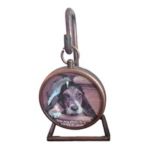 Heavy Duty Copper Metal Photo Hanging Frame Holds 3.5 X 3.5&quot; Round Photo... - £14.00 GBP