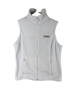 Columbia White Fleece Vest Womens Size Medium Sleeveless Mock Neck Full ... - $23.76