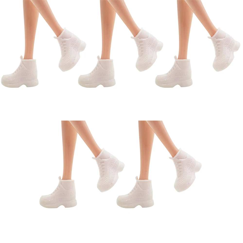 NK 5 Pairs Doll Shoes White Sport High Heels Fashion Sandals For Barbie Doll - £6.43 GBP+