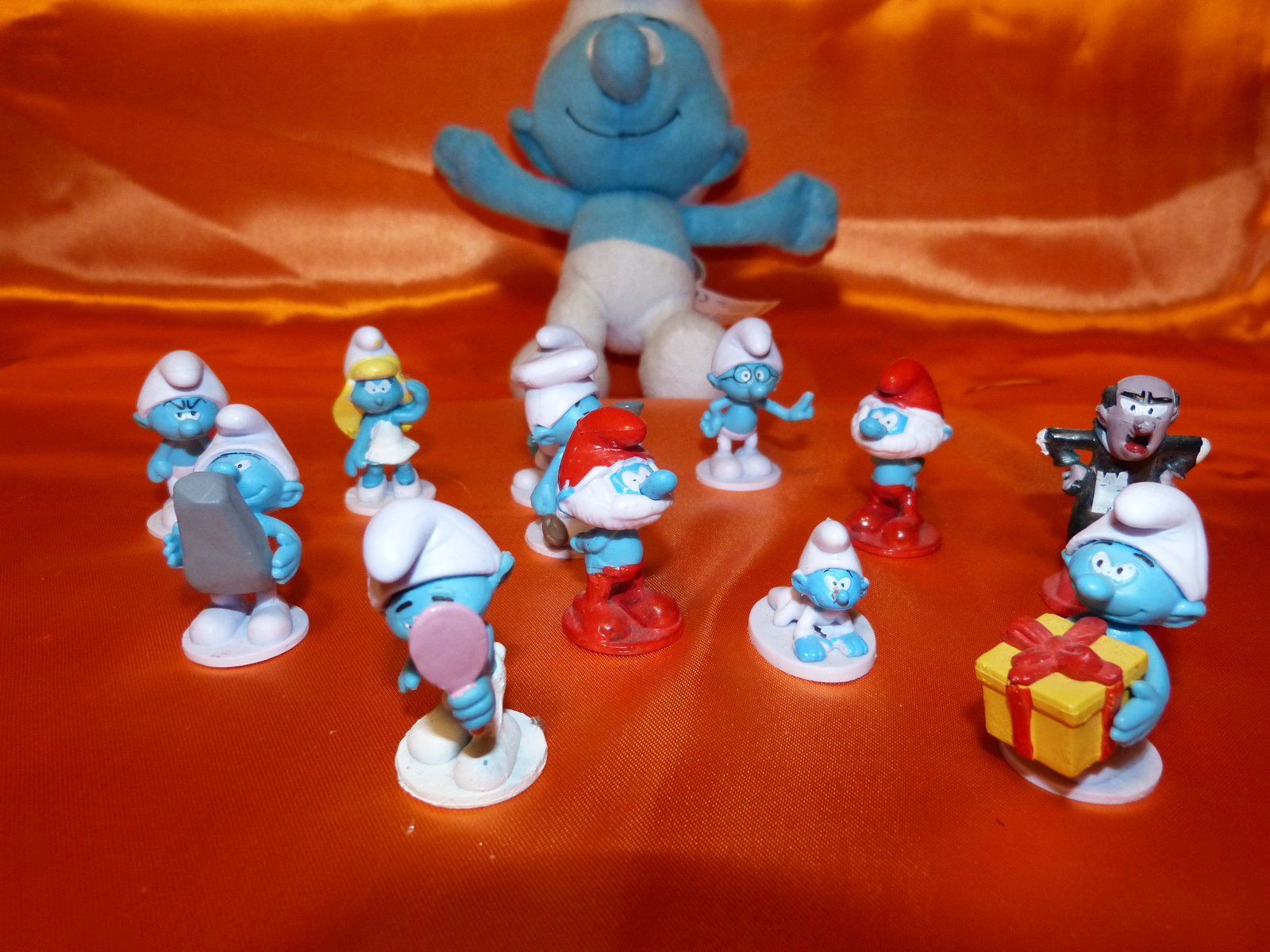 13 COLLECTABLE SMURFS SALES Knick Knacks With 8&quot; Stuffed Animal Smurf Fr... - $20.00