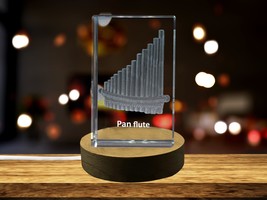 LED Base included | Pan Flute 3D Engraved Crystal 3D Engraved Crystal Ke... - $39.99+