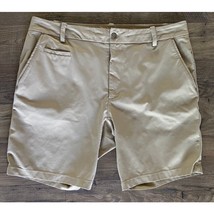 Lululemon Athletica Flat Front 9 Inch Inseam Khaki Beige Tan Shorts Mens... - £15.31 GBP