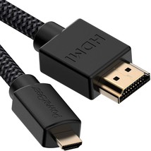 Micro Hdmi To Hdmi Adapter Cable (10 Feet) 4K @ 60Hz With Ethernet &amp; Arc | Compa - £18.75 GBP