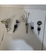 Lot Of 5 Wine Bottle Stoppers Of Various Styles  - $9.95