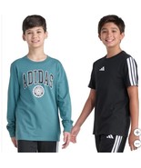 Adidas Boys Girls T-Shirts Green Black 2-Pack Crewneck Kids Unisex Cotto... - $58.94 CAD