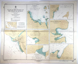 Vtg STRAIT OF GEORGIA Nautical Chart HORSESHOE Bay BRITISH COLUMBIA Cana... - £23.34 GBP