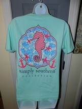 Simply Southern Mint Green Seahorse Ss T-Shirt Size S Women&#39;s - £14.99 GBP