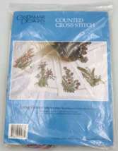 1990 Candamar Placemats Cross Stitch Spring Flowers 50566 18&quot;x13&quot; Set of 4 - $13.99