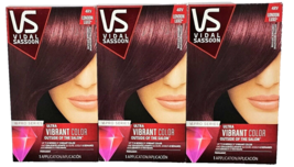 3 Pack Vidal Sassoon 4RV London Luxe Mayfair Burgundy Permanent Hair Color - £29.87 GBP
