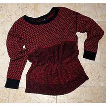 American Eagle Red Black Knit Vintage Boyfriend Pullover Sweater Size M EUC - £16.29 GBP