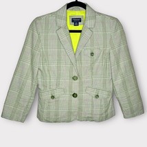 AMERICAN EAGLE Green &amp; Pink Plaid Blazer Jacket Size Small Y2K Academia ... - £22.08 GBP