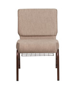 50x Beige 21&#39;&#39; Wide Church Chairs Copper Frame Book Rack 4” Seat Cush-80... - €3.622,78 EUR+