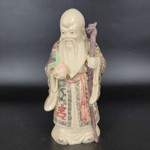 VTG Chinese Famille Rose Resin Figurine of Shou Xing Longevity Immortal ... - £53.76 GBP