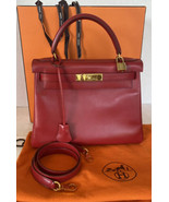 XLT Auth HERMES Rouge Garance VIF Gulliver Swift 28cm Kelly Retourne GHW - $16,404.46 CAD