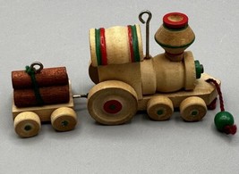 Ornament Hallmark Keepsake Nostalgic Childhood Wooden Train #2 1985  QX4722 - £10.98 GBP