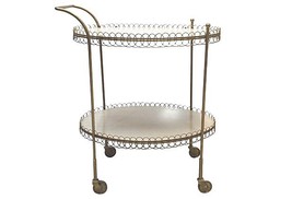 Mid-Century Oval Bar Cart in the Style of Tommi Parzinger - £378.82 GBP