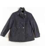 Ll Bean Womens Peacoat Coat Misses Size 8 P Lambswool Black - $29.68