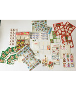 Vintage mixed Christmas seals and sticker lot Happy face angels santa  - €17,09 EUR
