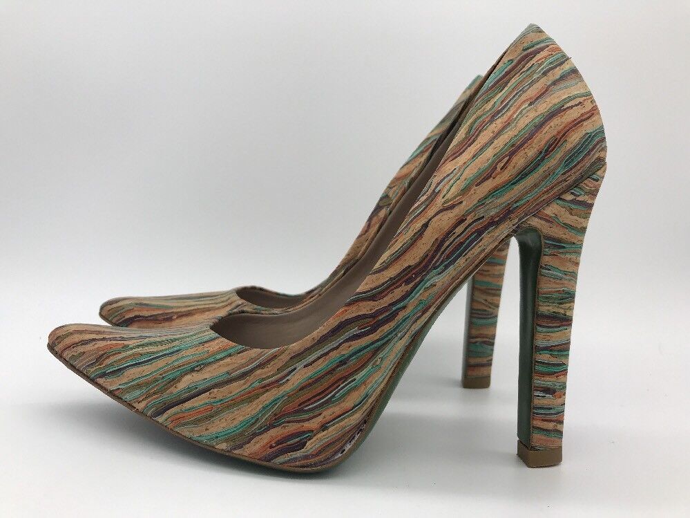 Primary image for DONALD J PLINER Donald & Lisa Signature PAINTED CORK PUMPS 4.5" HEEL SZ 8.5 B