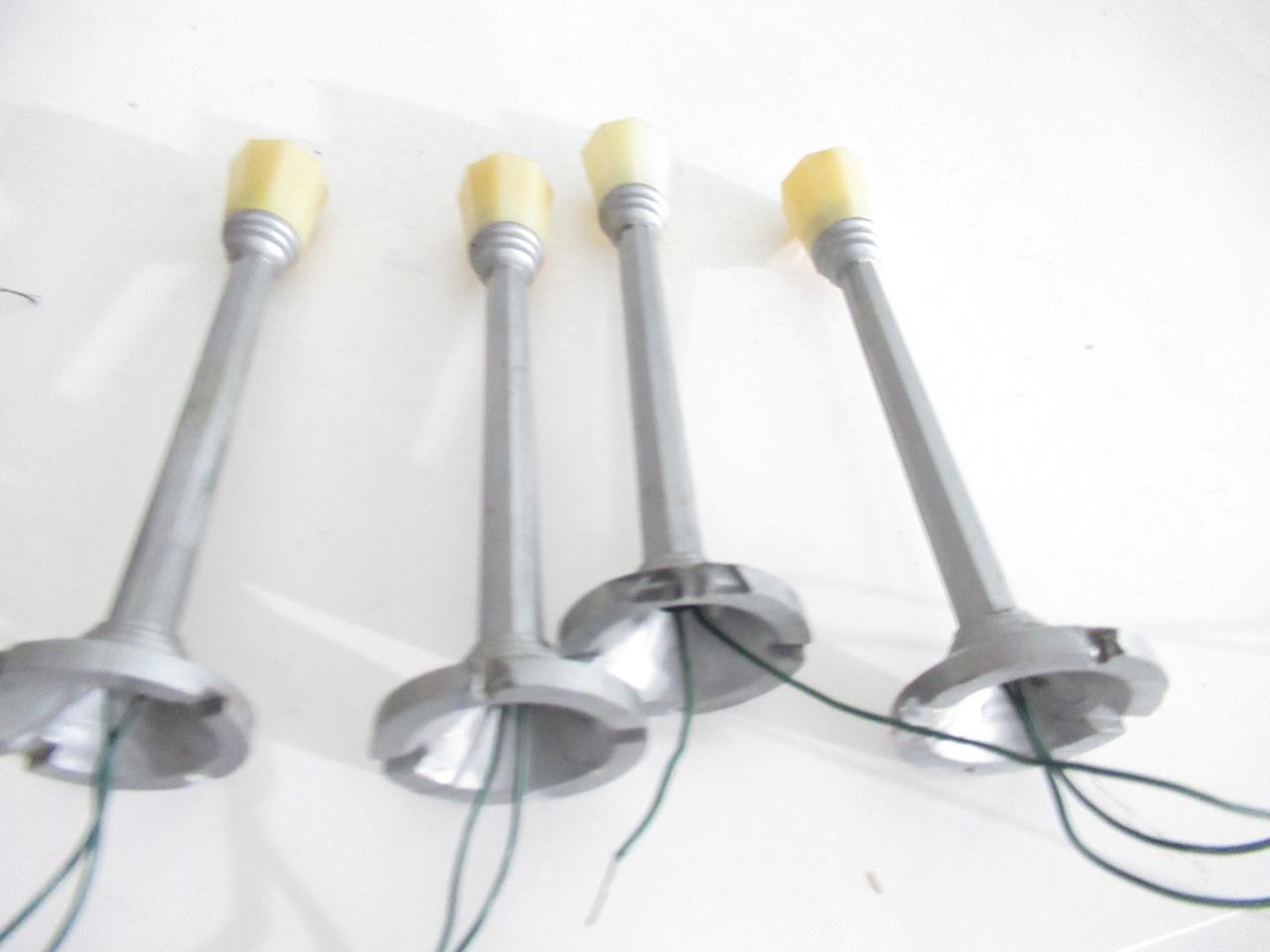 SILVER PLASTIC LAMP POSTS- APPROX 6&quot; TALL- ALL WORK -0/027- 4 PIECES- EX... - $8.57