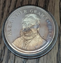 Frankln Mint Bronze coin 1.5&quot; D Gallery of Great Americans Alexander Graham Bell - £7.48 GBP