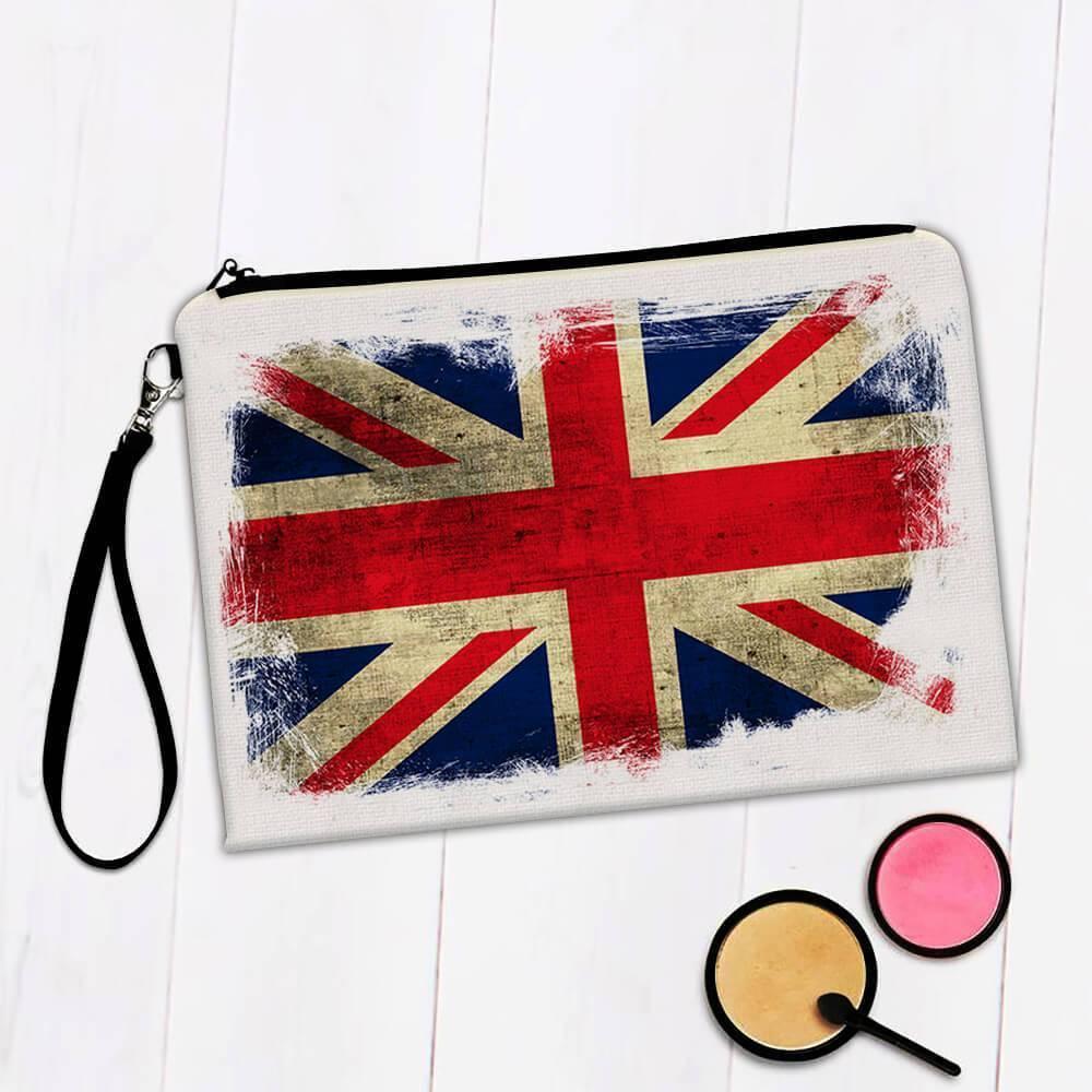Primary image for United Kingdom : Gift Makeup Bag Distressed Flag Vintage British Expat Country