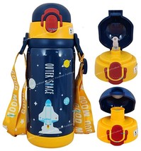 FunBlast Space Theme Hot &amp; Cold Water Bottle for Kids - Double Walled Thermos Fl - £33.99 GBP