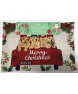PBS HomeGoods Christmas Yellow Retrievers Dogs Red Truck 13 x 19&quot; Placem... - $16.28 CAD