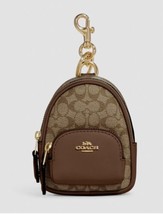 Coach Mini Court Backpack Key Fob Bag Charm Signature Canvas - $92.57