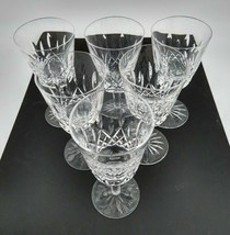 Waterford Crystal Lismore Water /Wine Goblets Glasses 6-7/8&quot; H Signed Lot of 6 - £176.19 GBP