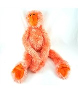 Kidz Toys Orange Hanging Monkey Plush Toy with Sound Hook Loop Hands &amp; Feet - £15.81 GBP