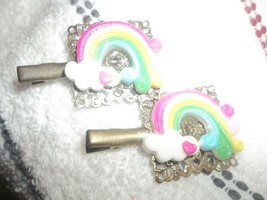 Jewelry Hair clips Rainbow 1 set of 2 alligator clamp style 890 - $8.54