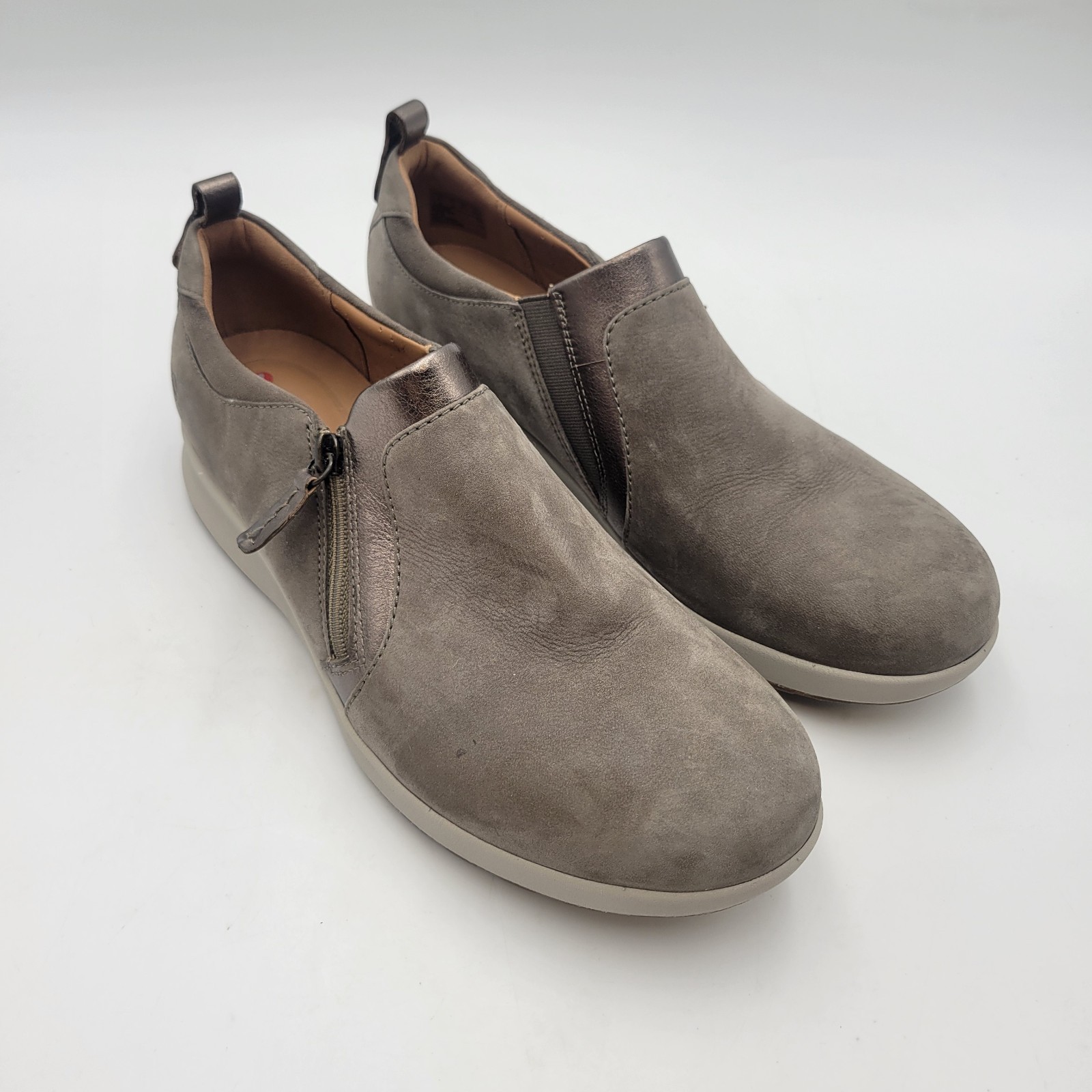 Clarks unstructured Side-Zip Slip-On Shoes Un.Adorn Zip Taupe 8.5 M Item image 15