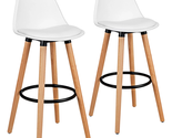 Set of 2 Mid Century Barstool 28.5&quot; Dining Pub Chair W/Leather Padded Se... - £113.66 GBP