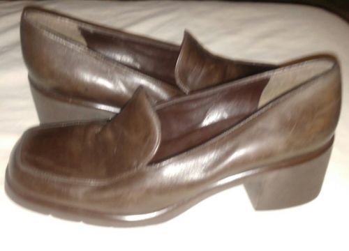 Leather Pumps Heels Shoes Brown Size 9M Women Comfortable  - $23.72