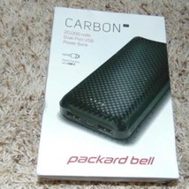 Dual Port USB Power Bank Packard Bell Carbon 20,000mAh Compact Fast Charge USB-C - £27.99 GBP