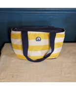 Igloo Insulated Tote Lunch Cooler Beach Bag Yellow White Striped Zippere... - £8.40 GBP