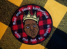 Notorious BIG, Biggie Smalls, Juicy &quot;Red and black lumberjack&quot; Quote Patch - £10.26 GBP