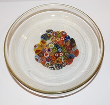 EXQUISITE MURANO ITALY ART GLASS MILLEFIORI &amp; GOLD AVENTURINE 6 1/4&quot; BOW... - £114.89 GBP