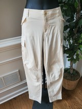 NWT Ralph Lauren Women&#39;s Cream Plain Cotton Casual Pockets Pants Size 10 - £43.83 GBP
